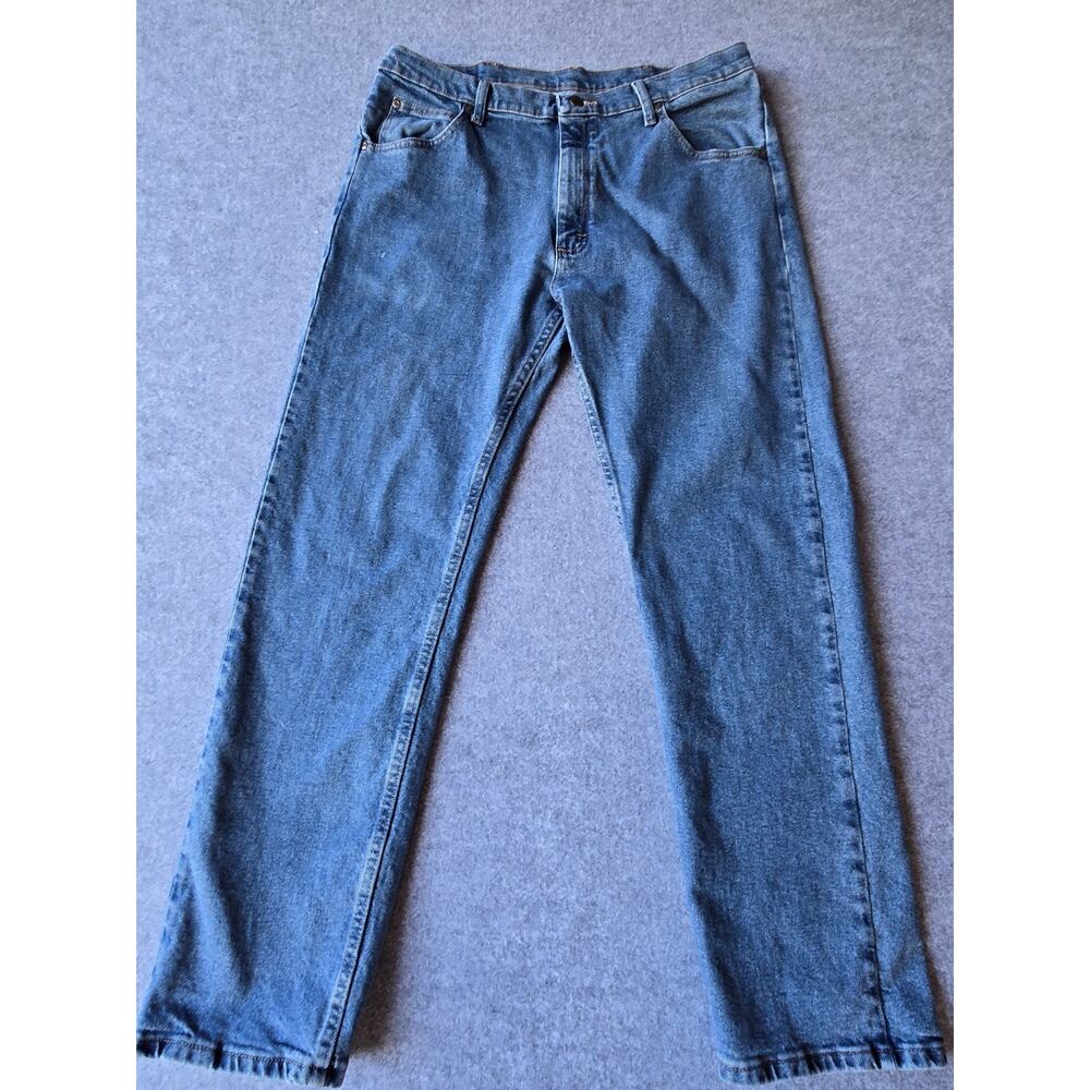 Wrangler Men's Jeans 1096FX VDB Regular Fit Straight Leg Med Wash (35x31)